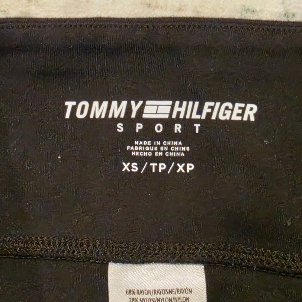 Tommy Hilfiger Sport Womens Black Stirrup Leggings High Rise Striped Trim XS - Picture 6 of 7